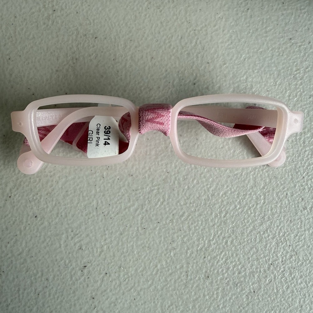 MIRAFLEX New Baby Girl Clear Pink Neutral Frames Eyeglasses 39-14 Sample‎ Italy